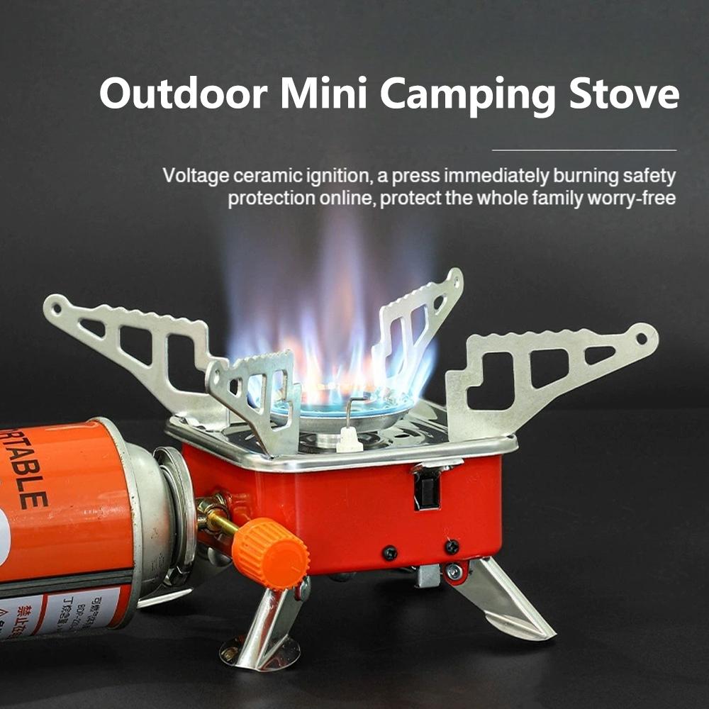 Camping Cooking Burner - Fornello a Gas Portatile Pieghevole Antivento