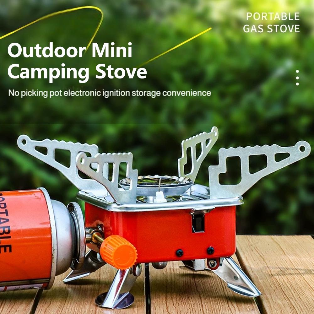 Camping Cooking Burner - Fornello Portatile da Campeggio Pieghevole Antivento,