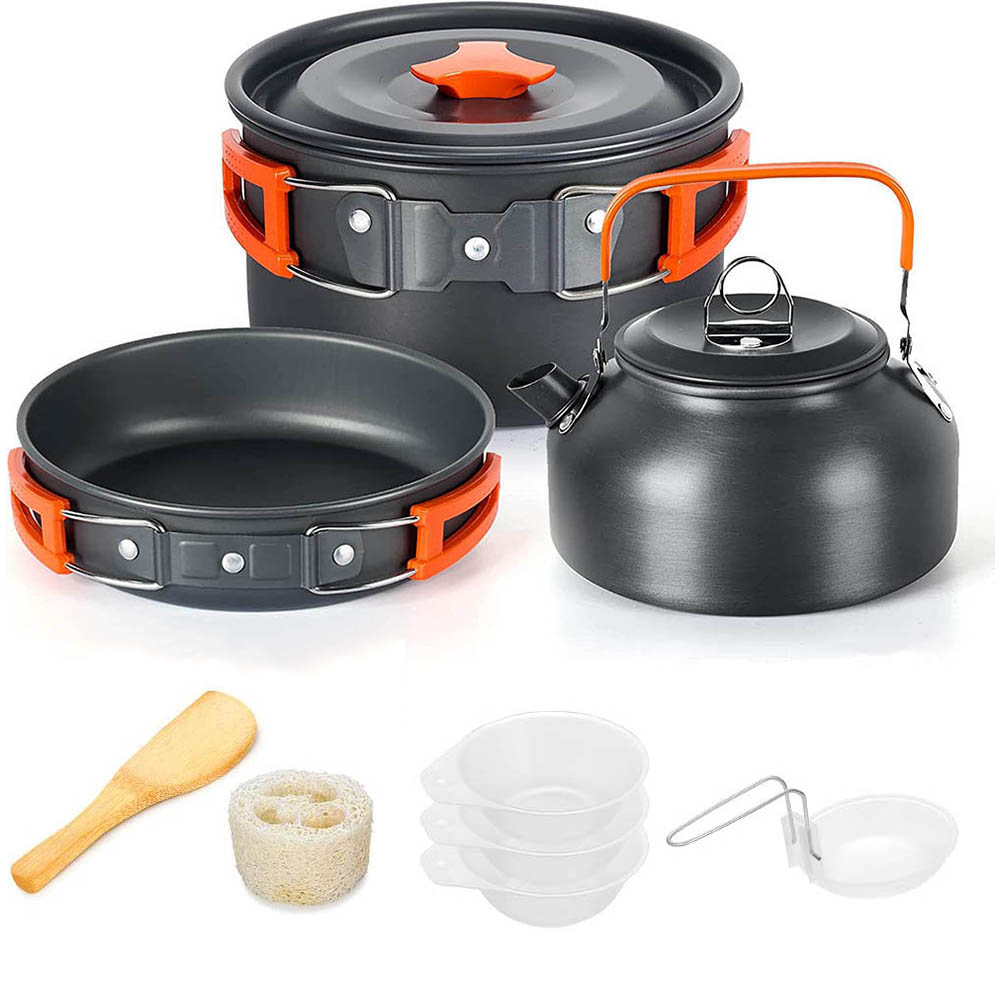 Set di pentole da campeggio al - Camping Cooking Equipment Bag recensione e prezzo