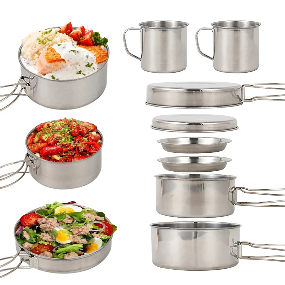 8 pezzi/set pentole da campegg - Camping Cooking Recipes recensione e prezzo