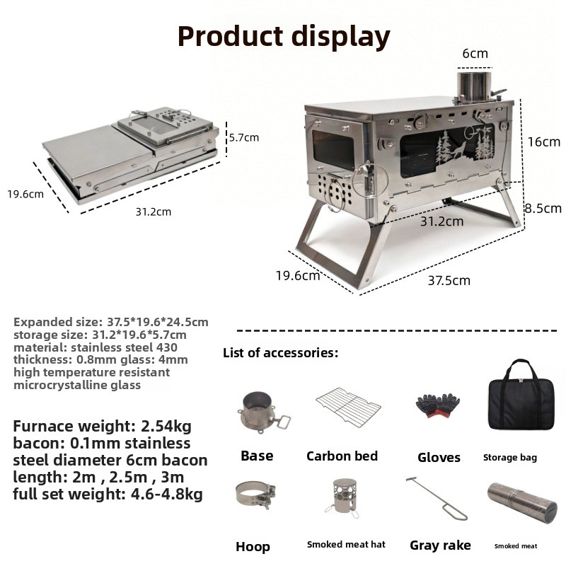 Stufa a Legna Pieghevole in Ac - Camping Cooking Tent recensione e prezzo