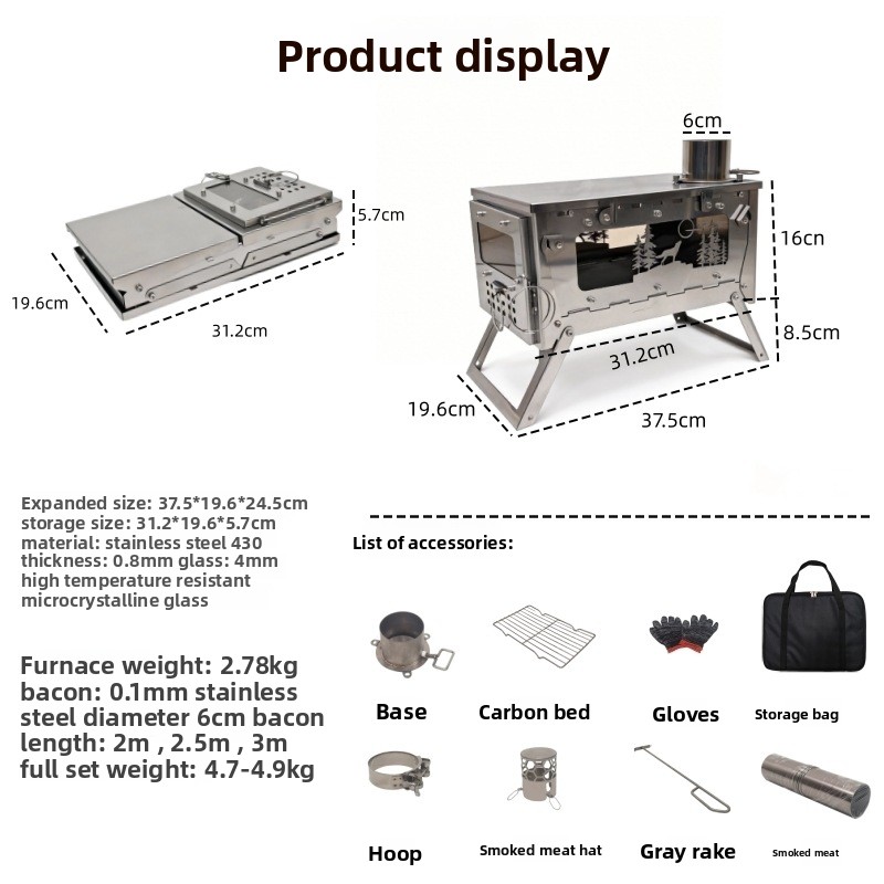 Stufa a Legna Pieghevole in Ac - Camping Cooking Tent recensione e prezzo