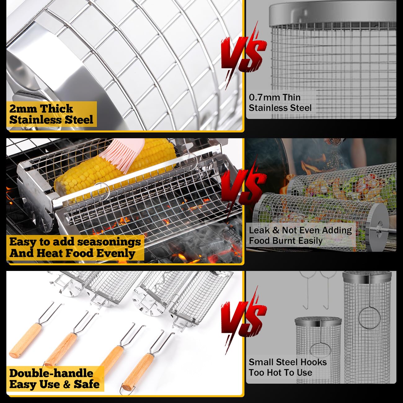 BUYYES Cestino per griglia rot - Camping Cooking Basket recensione e prezzo
